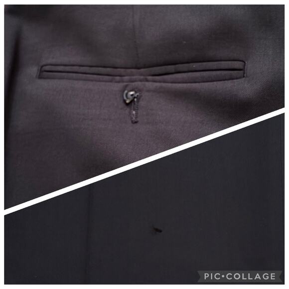 Canali Navy Blue Double Pleated Italian Wool Dress Pants 34X27 $395 Woolmark* - Picture 5 of 6